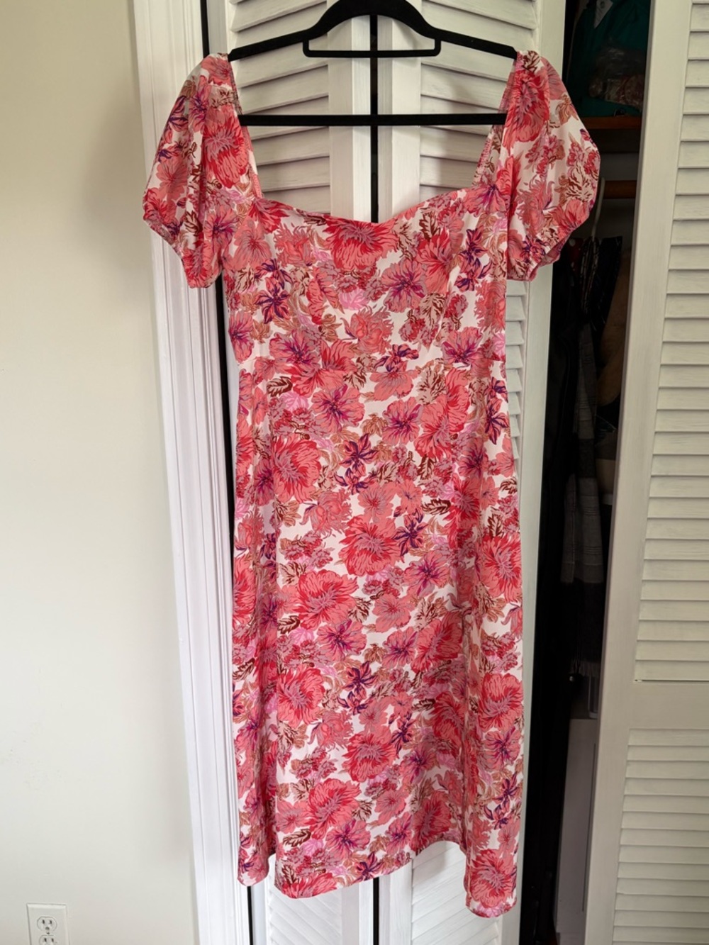 Luxe Pink Floral Midi Dress